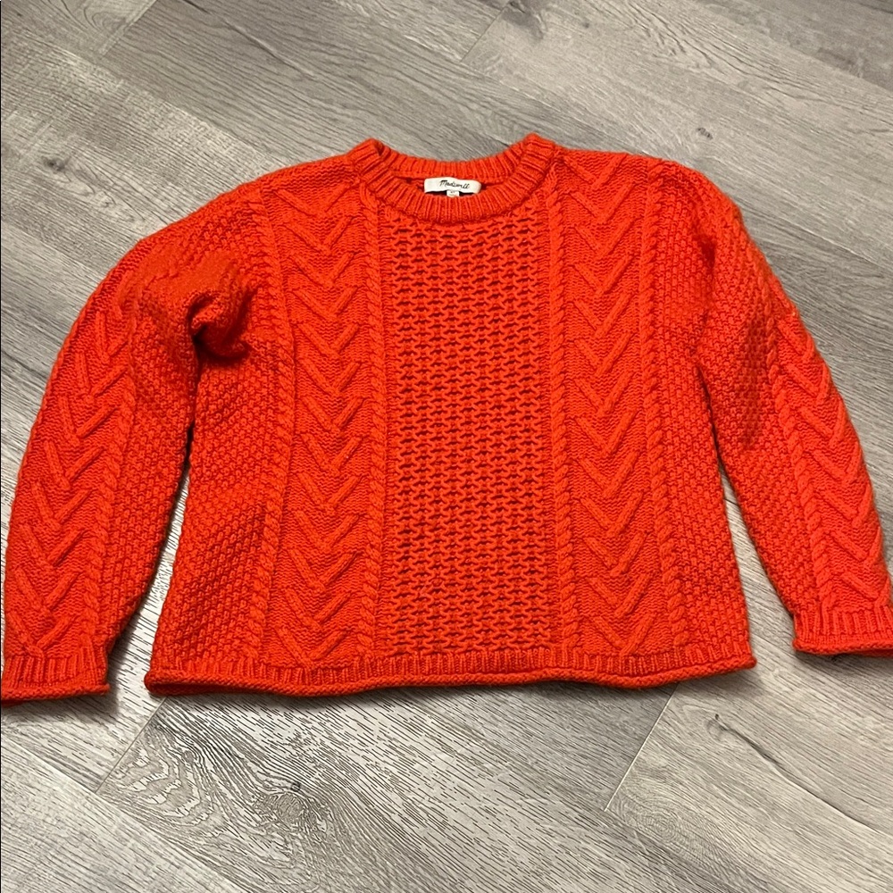 Madewell Vibrant Orange Knit Sweater SZ S